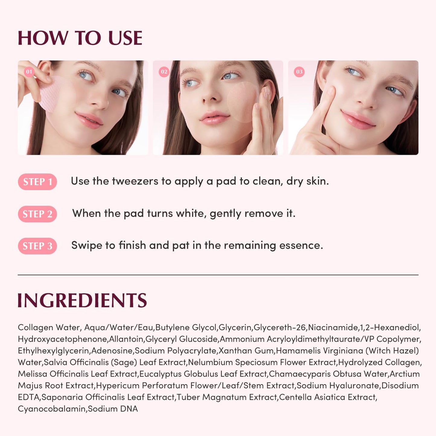 EQQUALBERRY Collagen Pore-Tight Up Gel Toner Pads 4.73 FL.OZ. (140ml) / 60 Pads