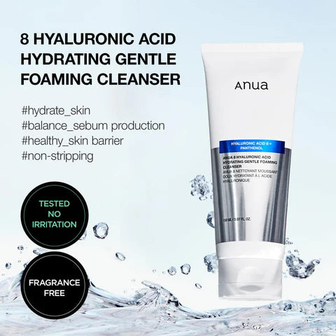Anua 8 Hyaluronic Acid Hydrating Gentle Foaming Cleanser 150ML/5.07 FL.OZ.