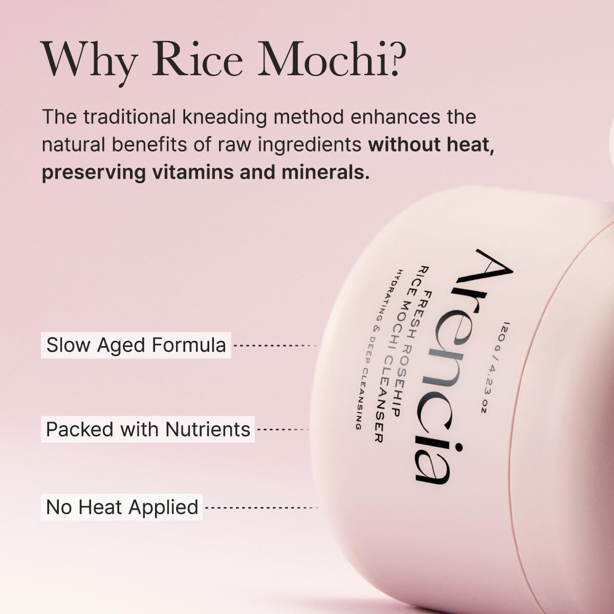 Arencia Rosehip Brightening Rice Mochi Face Cleanser & Daily Scrub (4.23oz)