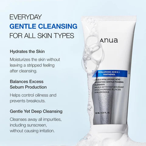 Anua 8 Hyaluronic Acid Hydrating Gentle Foaming Cleanser 150ML/5.07 FL.OZ.