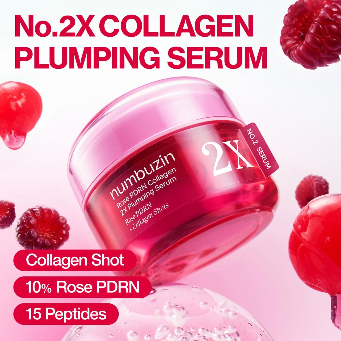 Numbuzin No.2X Rose PDRN Collagen Plumping Serum - 30ML