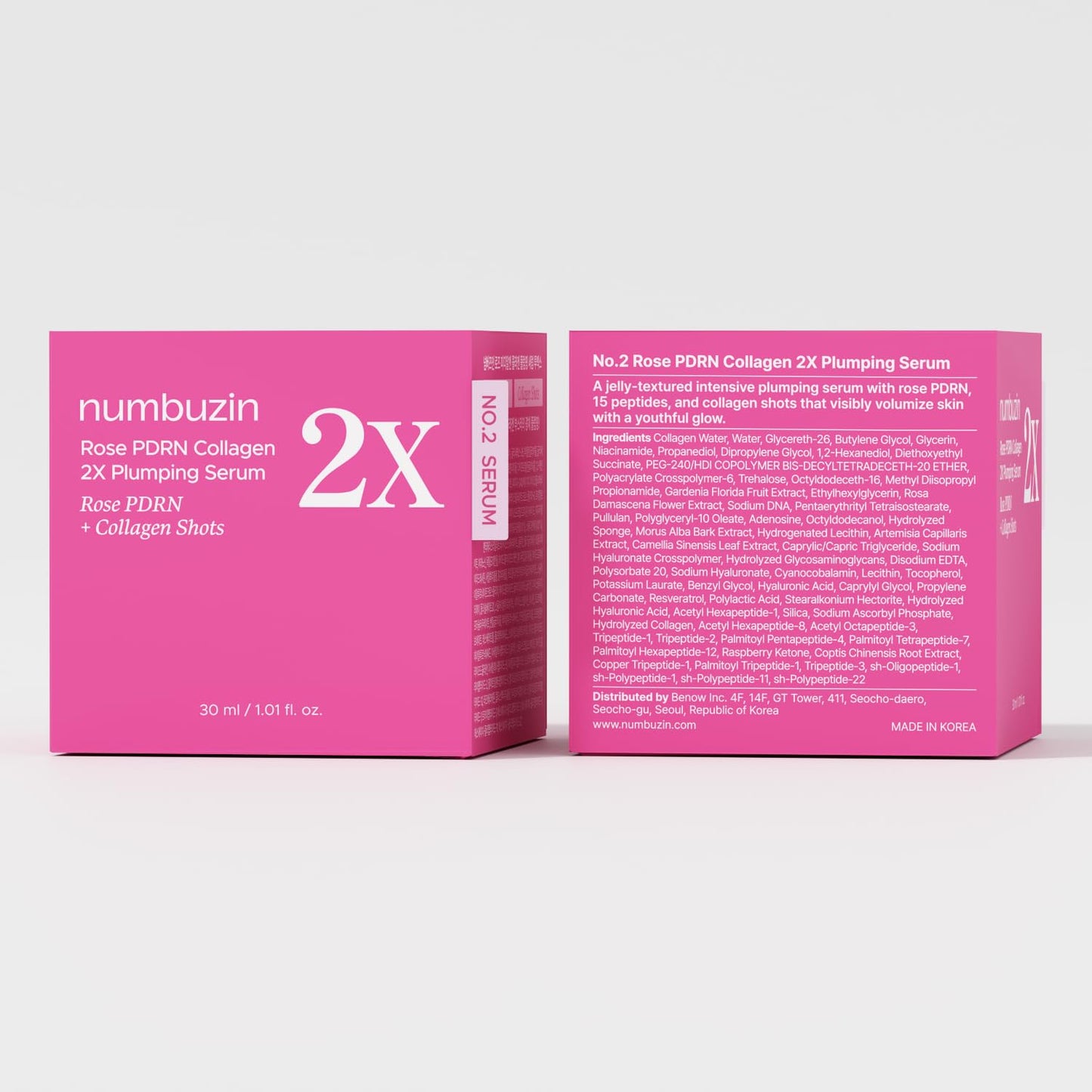 Numbuzin No.2X Rose PDRN Collagen Plumping Serum - 30ML
