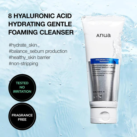 Anua 8 Hyaluronic Acid Hydrating Gentle Foaming Cleanser 150ML/5.07 FL.OZ.