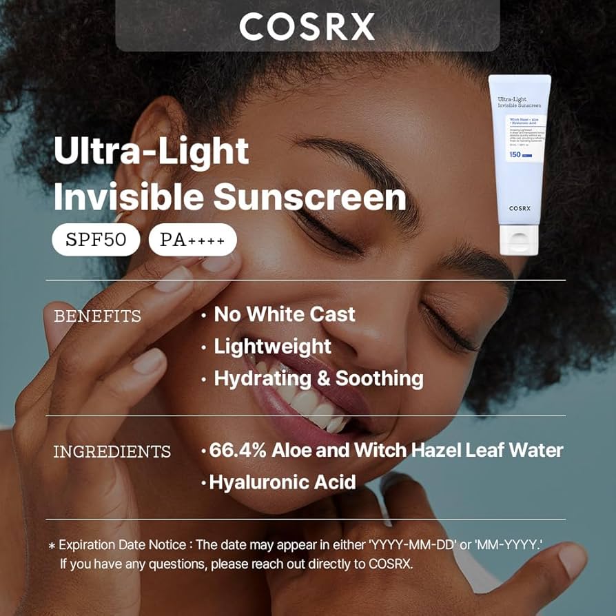 Cosrx Ultra-Light Invisible Sunscreen SPF50 PA++++ 50ML