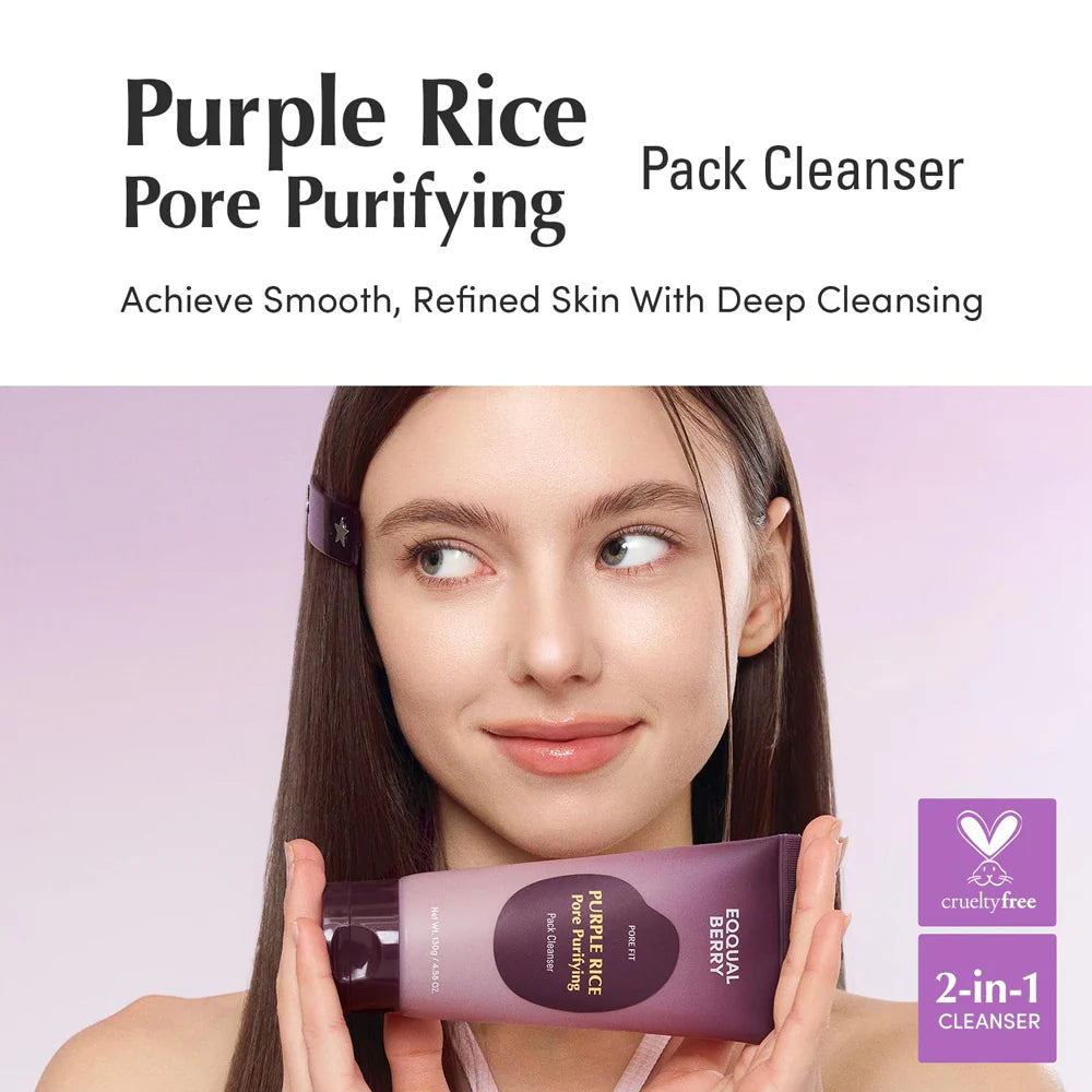 EQQUALBERRY Purple Rice Pore Purifying Pack Cleanser 130g