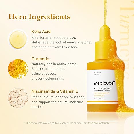 medicube Kojic Acid Turmeric Clarifying & Balancing Capsule Serum for Troubled Skin - 30ML