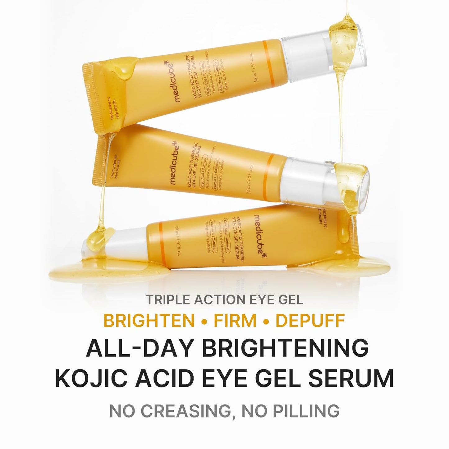 Medicube Eye Serum with Kojic Acid & Turmeric – All-Day Brightening Eye Gel Serum (1.01 fl. oz)