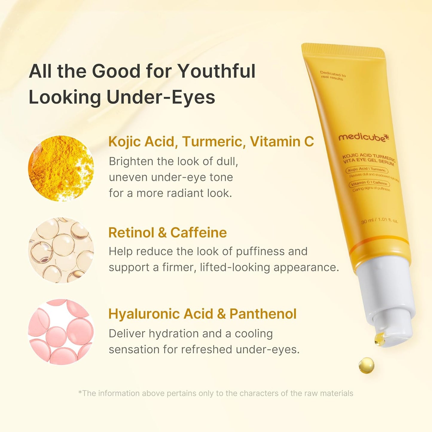 Medicube Eye Serum with Kojic Acid & Turmeric – All-Day Brightening Eye Gel Serum (1.01 fl. oz)