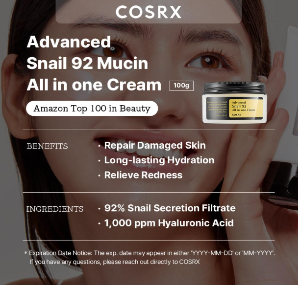 COSRX Advanced Snail 92 All-in-One Cream (100g / 3.52 oz.)