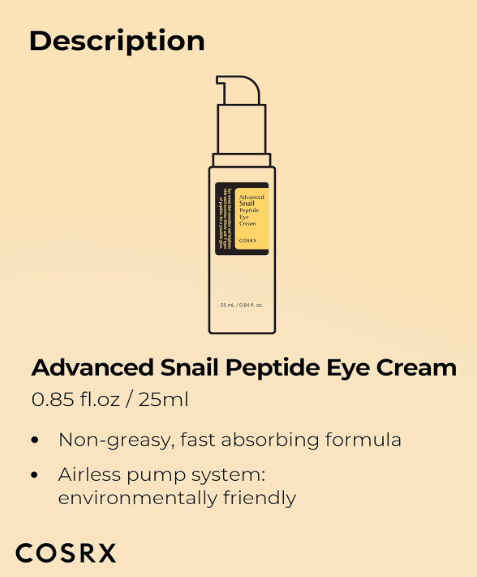 COSRX Advanced Snail Peptide Eye Cream (25ml / 0.84 fl.oz)