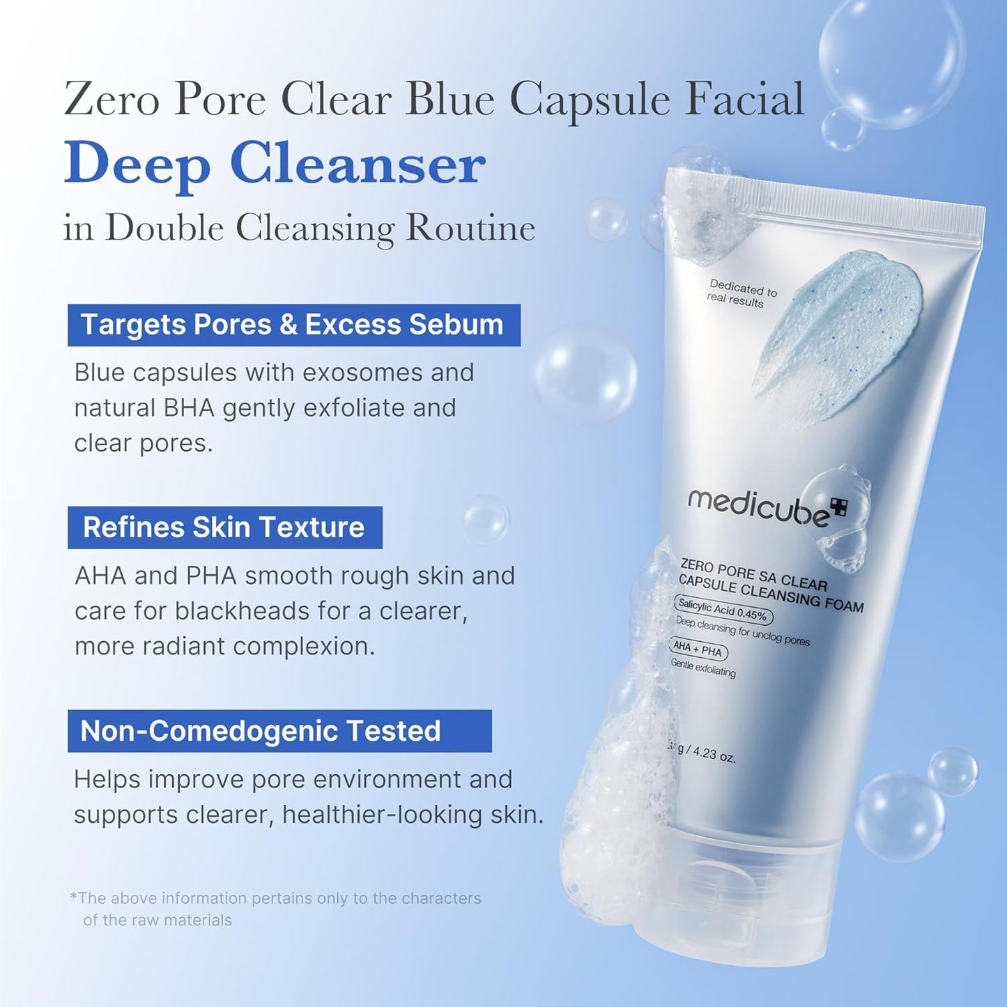 medicube Zero Pore Capsule Cleansing Foam – AHA, BHA & PHA Deep Pore Cleanser (4.23 oz)