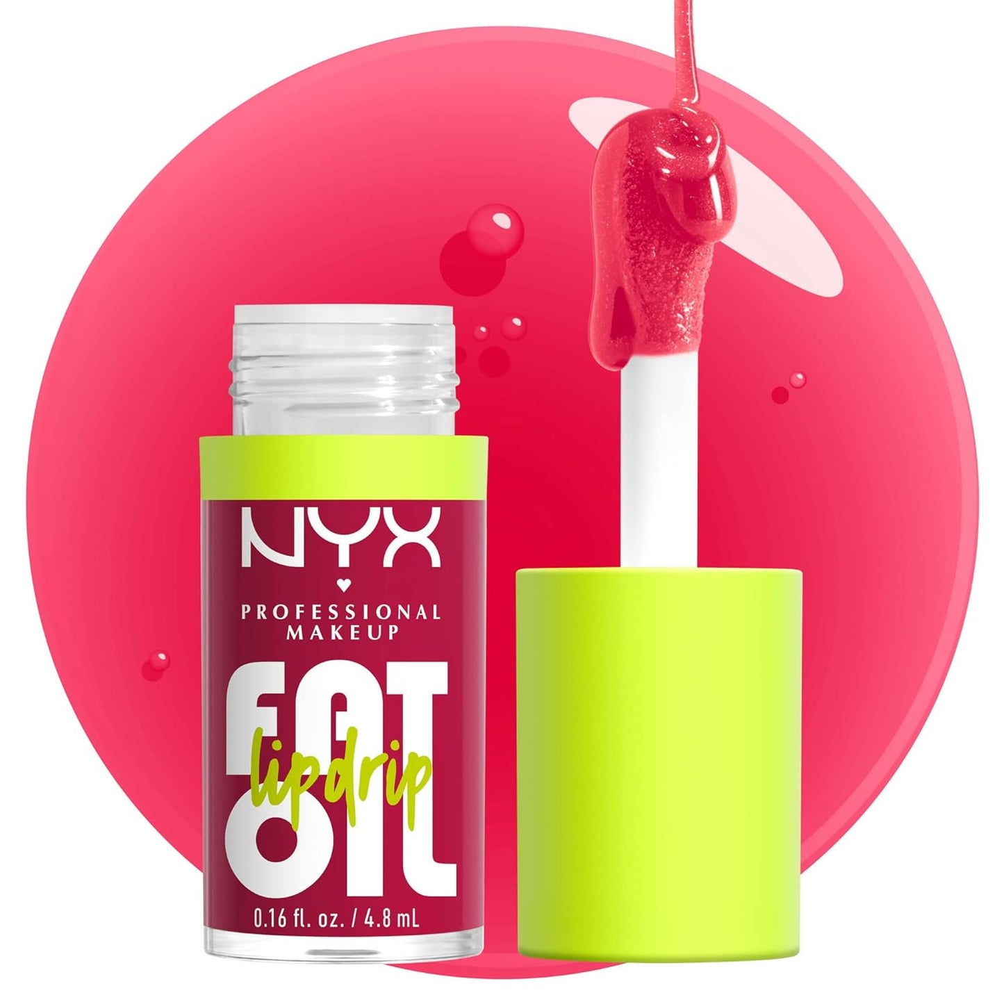 NYX Professional Makeup Fat Oil Lip Drip – Moisturizing Lip Oil Gloss (Newsfeed – Rose Nude)