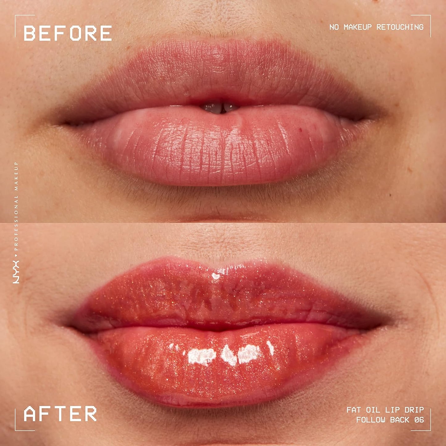 NYX Professional Makeup Fat Oil Lip Drip – Moisturizing Lip Oil Gloss (Follow Back – Shimmering Warm Nude)