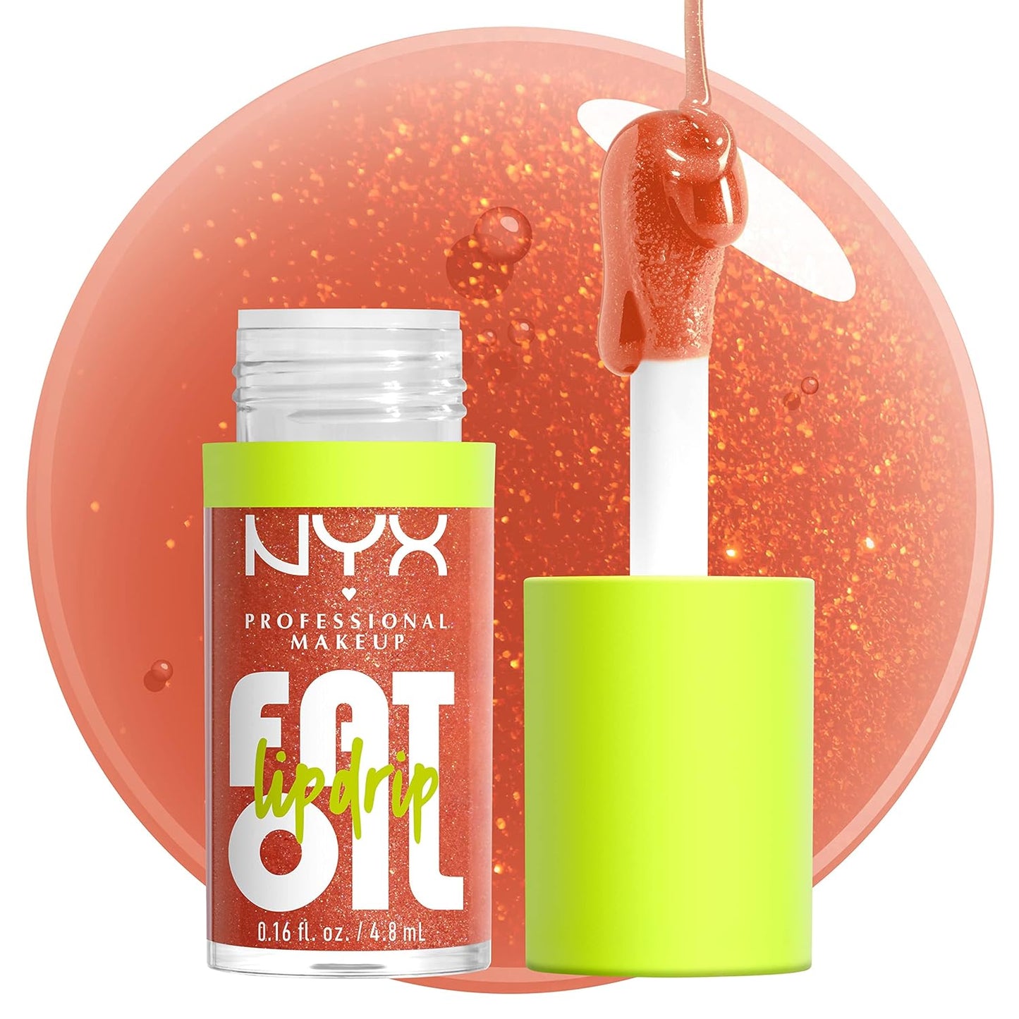 NYX Professional Makeup Fat Oil Lip Drip – Moisturizing Lip Oil Gloss (Follow Back – Shimmering Warm Nude)