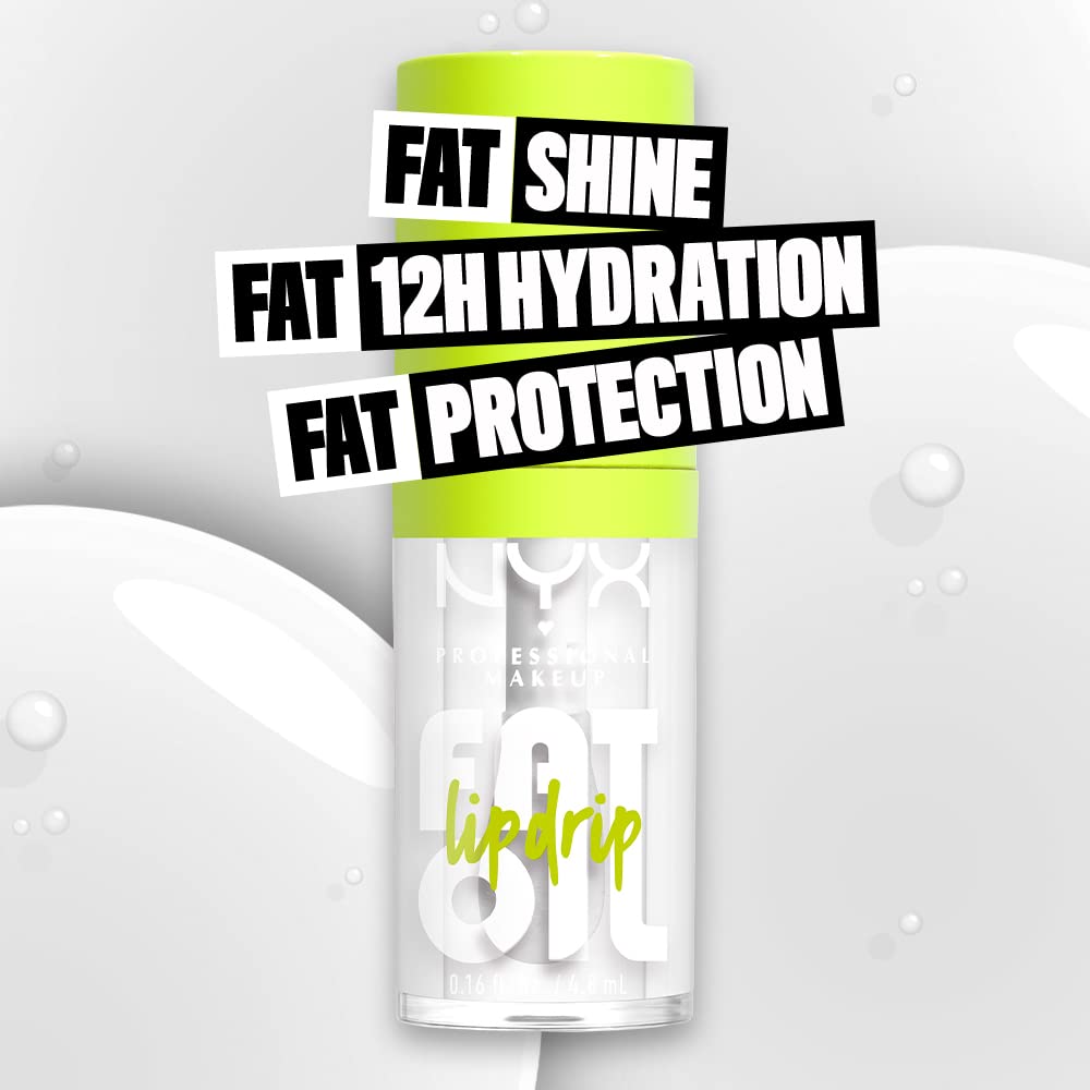 NYX Professional Makeup Fat Oil Lip Drip – Moisturizing Lip Oil Gloss (My Main – Clear)
