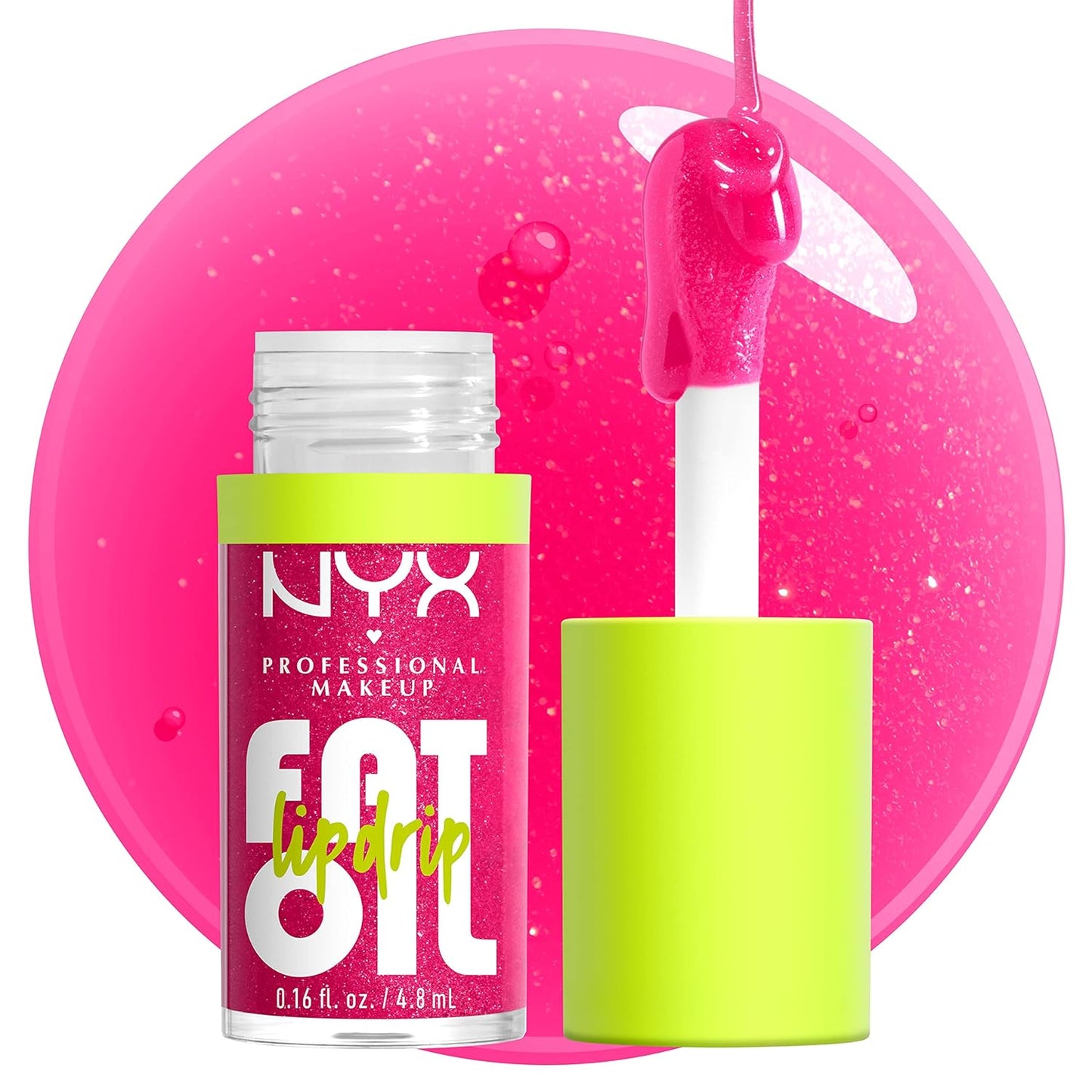 NYX Professional Makeup Fat Oil Lip Drip – Moisturizing Lip Oil Gloss (Supermodel – Shimmering Magenta)