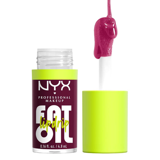 NYX Professional Makeup Fat Oil Lip Drip – Moisturizing Lip Oil Gloss (That’s Chic – Deep Berry)